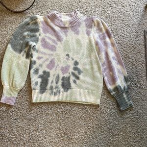 Madewell TieDye Puff Sleeve Sweater Sz S
